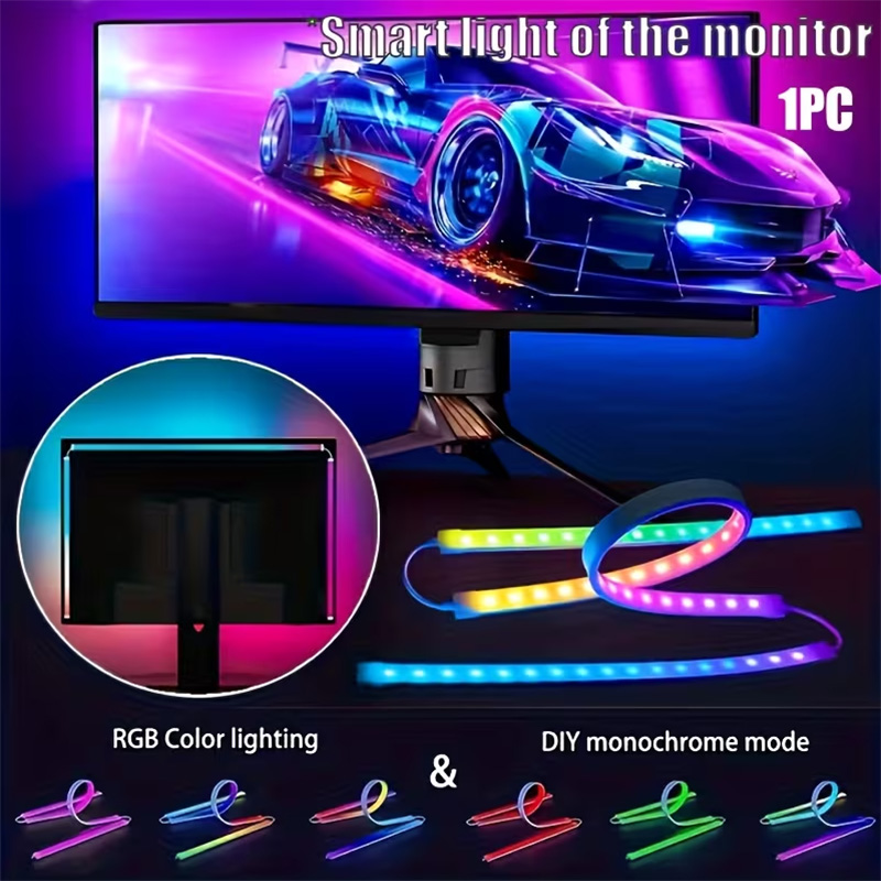 Pc Gaming Usa - شريط إضاءة RGB للألعاب، إضاءة خلفية