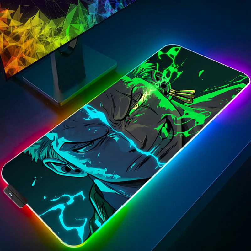 Pc Gaming Desk - قطعة واحدة زورو ماوس الوسادة RGB