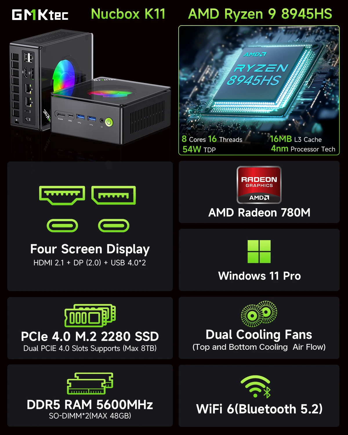 كمبيوتر ألعاب صغير GMKtec Nucb - مراجعة Pc Gaming Ddr5 وسعره