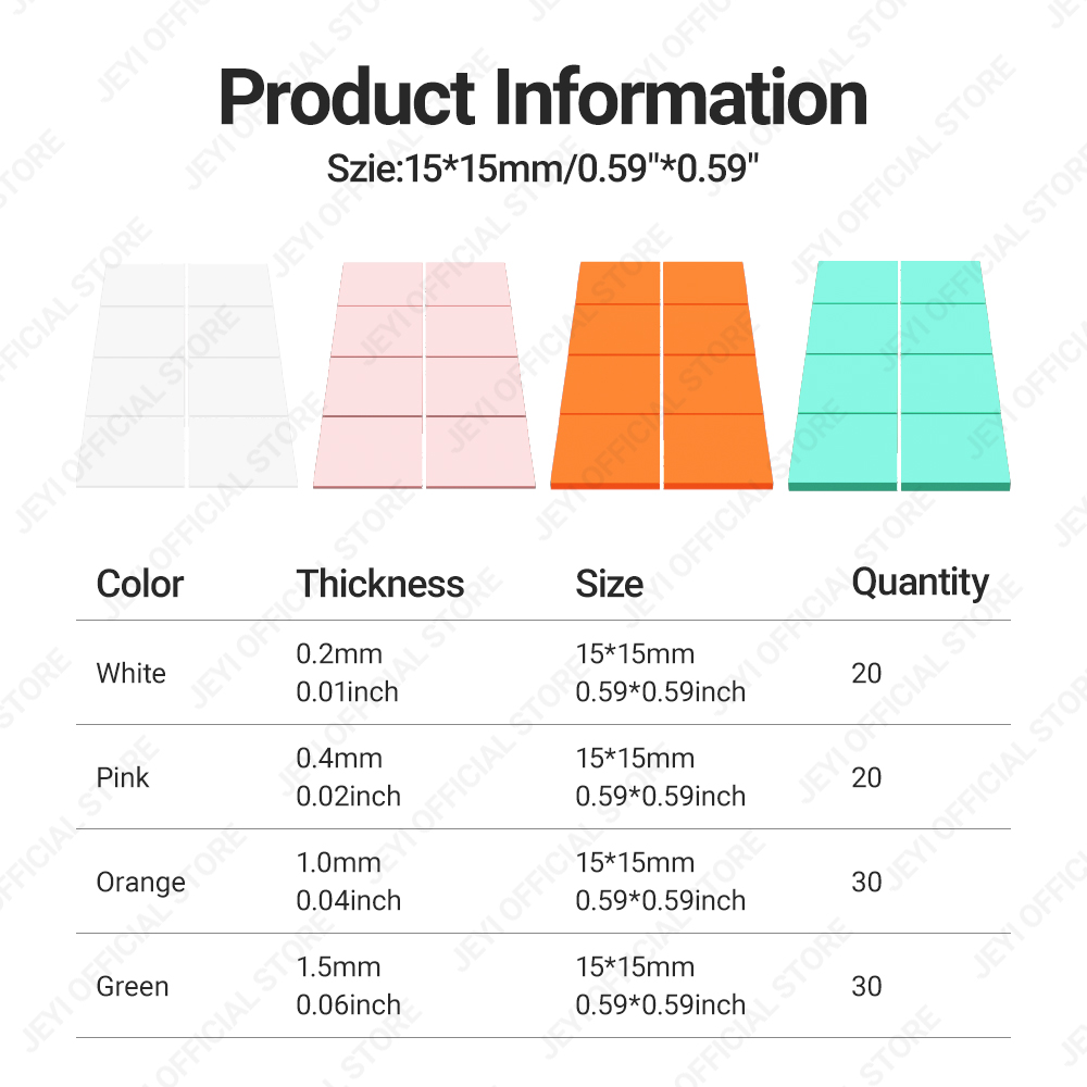 JEYI 100-Pack منصات سيليكون مو - مراجعة M.2 Ssd Heatsink وسعره